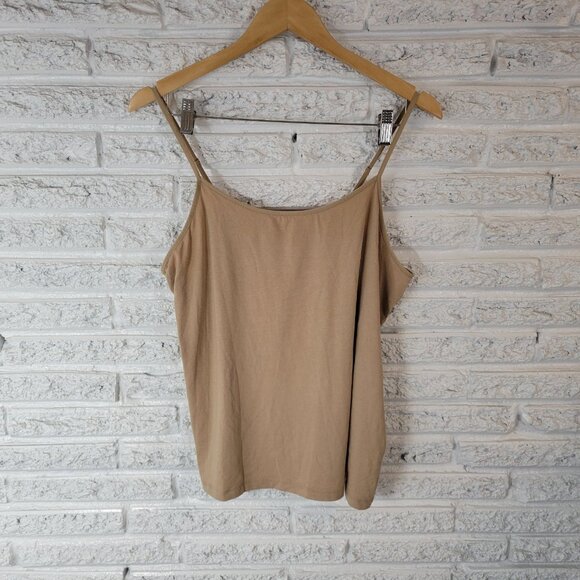 Time Tru Womens Top XL Camisole Beige Lightweight Adjustable B19E - Picture 1 of 8